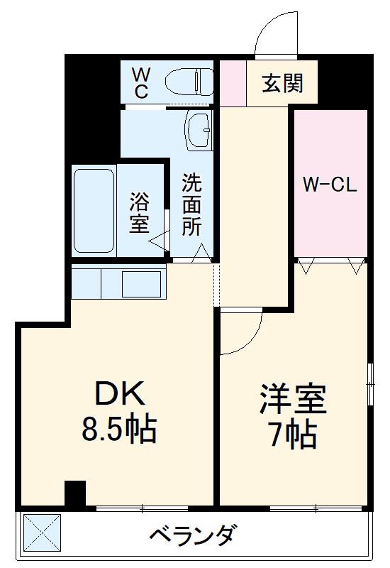 サンライズマンション(1DK/3階)の間取り写真
