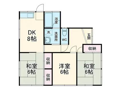 東海道本線 浜松駅 徒歩37分 1階建 築52年(3DK)の間取り写真