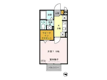 ステラコート(1K/2階)の間取り写真