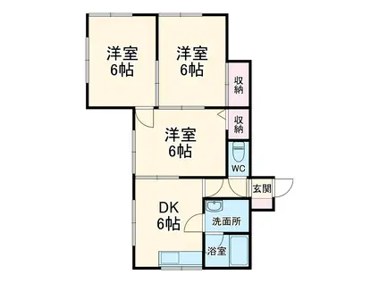 タウンハイツ(3DK/2階)の間取り写真