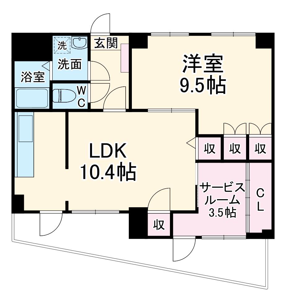 ドミール相模大野(1SLDK/3階)の間取り写真