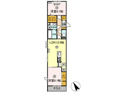 MIRAIS(2LDK/3階)の間取り写真