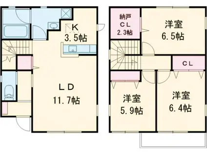 Yヨウトウ7パナメゾン(3SLDK)の間取り写真