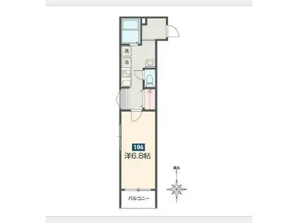 MELDIAさがみ野(1K/2階)の間取り写真