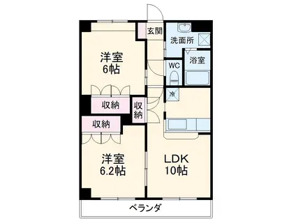 ベルステージ(2LDK/2階)の間取り写真