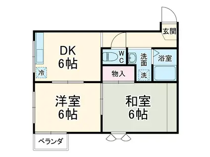 エスポワール木村(2DK/2階)の間取り写真