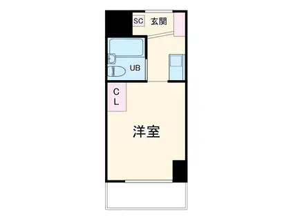 シティパルナゴヤ(1K/14階)の間取り写真