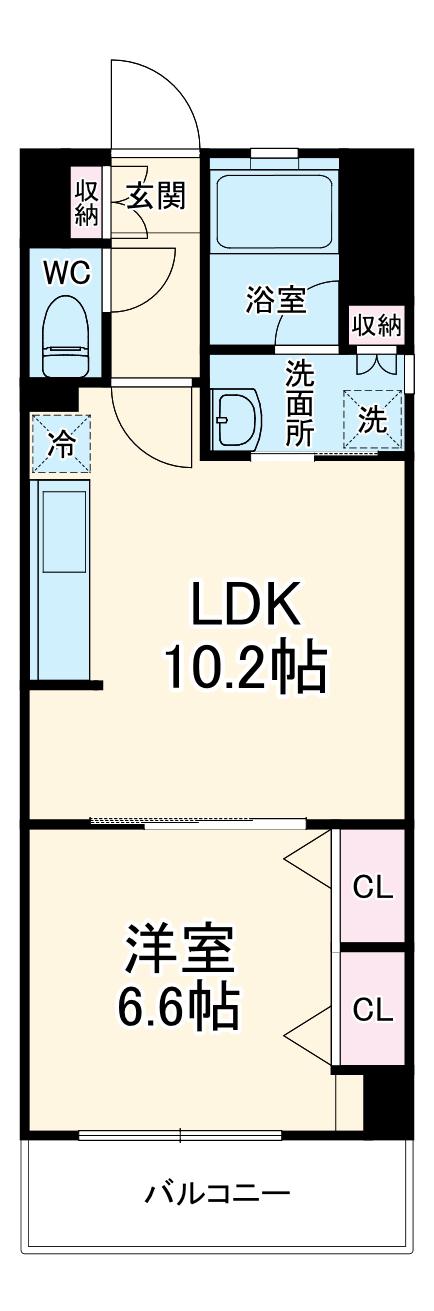 グランデュール3江ノ島(1LDK/1階)の間取り写真