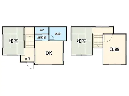 小田急電鉄小田原線 本厚木駅 バス乗車時間:14分 依知小学校前バス停で下車 徒歩13分 2階建 築51年(3DK)の間取り写真