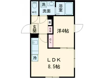 カーサグラッツェ新小岩(1LDK/4階)の間取り写真