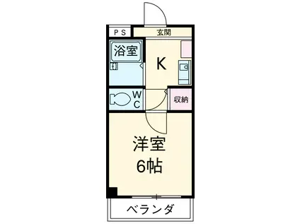 モーターハウスオカモト(1K/2階)の間取り写真