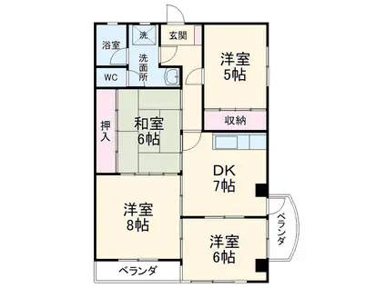 山内レジデンス(4DK/3階)の間取り写真