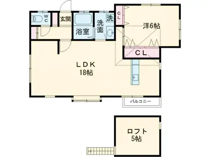 YS HOUSE(1LDK/2階)の間取り写真
