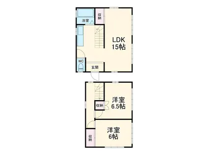 高崎線 北上尾駅 徒歩35分 2階建 築56年(2LDK)の間取り写真