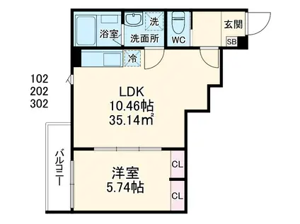 GRADUS辻堂神台(1LDK/1階)の間取り写真