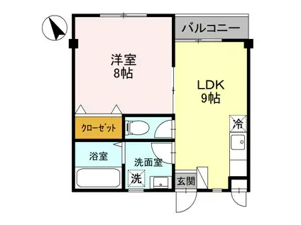 グリーンパレスY(1LDK/3階)の間取り写真