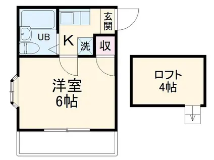 ロフティスピング鎌ヶ谷(1K/1階)の間取り写真