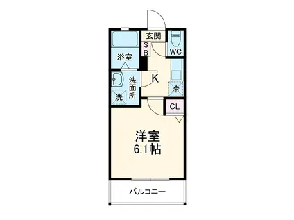 DEINZE南与野(1K/2階)の間取り写真