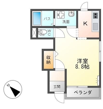 VILLAGE COMFORT(1K/1階)の間取り写真