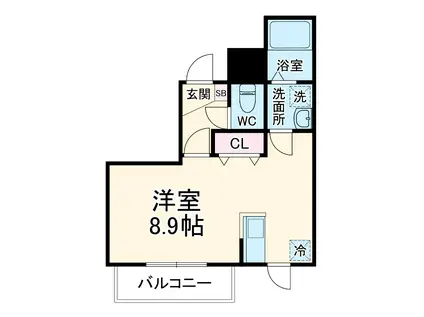 ミリアビタ薬園台Ⅱ(ワンルーム/3階)の間取り写真