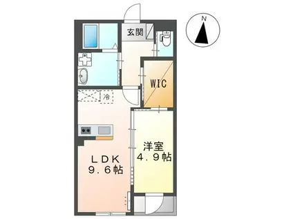 REGINA(1LDK/2階)の間取り写真