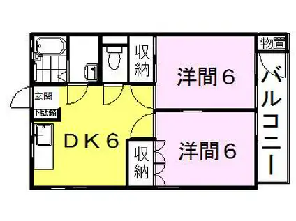 マンション小池(2DK/2階)の間取り写真