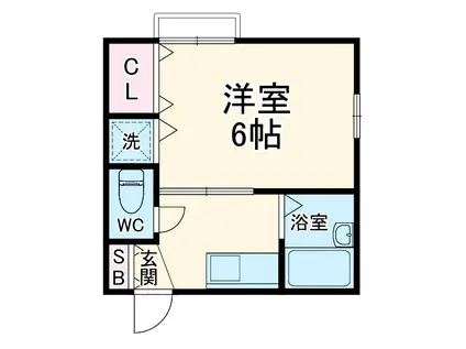 カリーノカーサ(1K/1階)の間取り写真