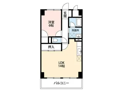 アルデール三郷 B棟(1LDK/8階)の間取り写真