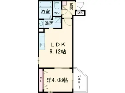 KTIレジデンス上桂(1LDK/3階)の間取り写真