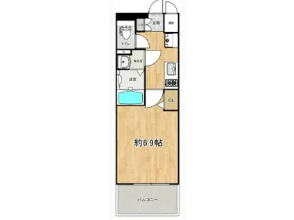 MELDIA CREST OSAKA ノース(1K/7階)の間取り写真