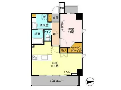 アヴェニール柏の葉(1LDK/1階)の間取り写真