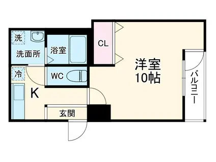 フジパレス豊中曽根Ⅱ番館(1K/1階)の間取り写真