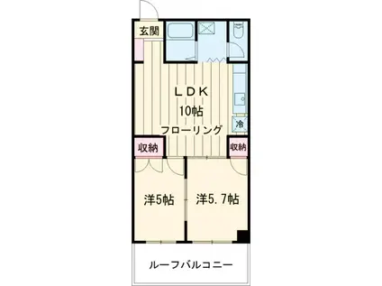 アメニティ・マンション ウィル(2LDK/7階)の間取り写真