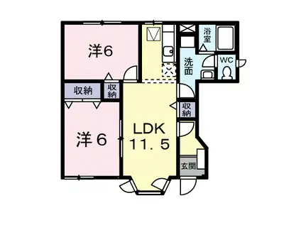 エバーグリーンシマダA(2LDK/1階)の間取り写真