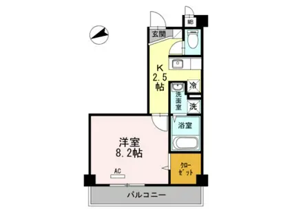 ラ・プランタン(1K/1階)の間取り写真