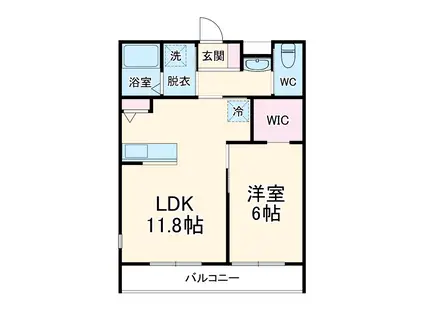 MAISON DE CHAMBRE(1LDK/2階)の間取り写真