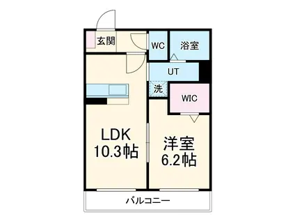 アステローぺ(1LDK/1階)の間取り写真