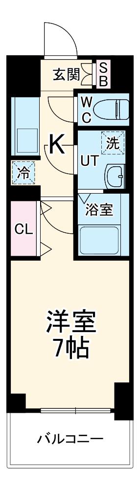S-RESIDENCE名駅ノース Ⅱ(1K/5階)の間取り写真