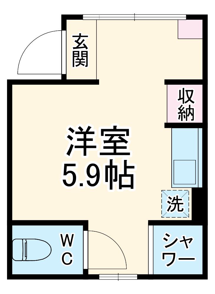 ハートコート東白楽(ワンルーム/1階)の間取り写真