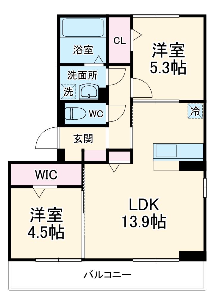 DーROOM富士見Ⅱ(2LDK/3階)の間取り写真