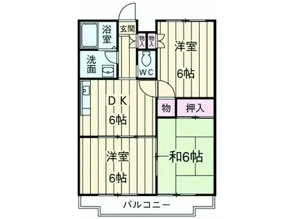 メゾン光陵(3DK/1階)の間取り写真