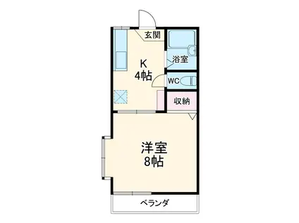 メゾン大浜(1K/2階)の間取り写真