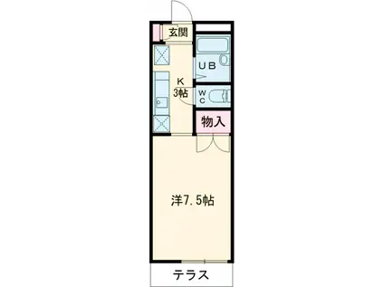 クレストハウス(1K/1階)の間取り写真