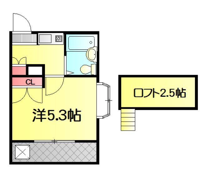 メゾン南(1K/2階)の間取り写真