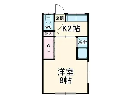 ハイツピジョン(1K/2階)の間取り写真