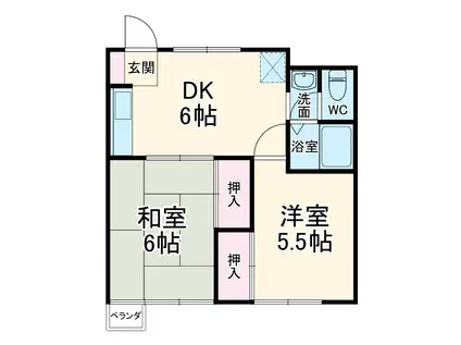 メゾン福嶋(2DK/3階)の間取り写真