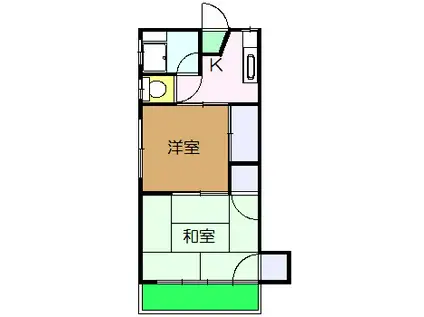 榎本荘(2K/2階)の間取り写真