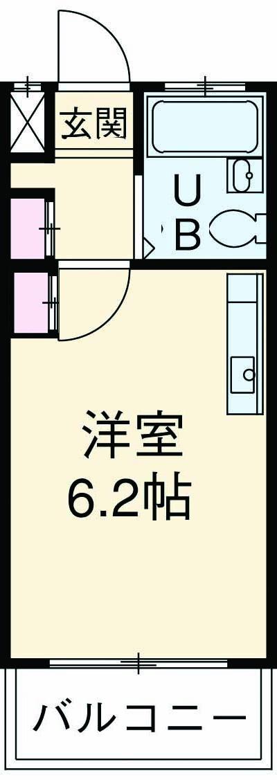 コーポエトランゼⅡ(ワンルーム/2階)の間取り写真