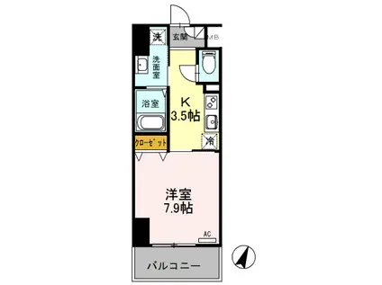 SOPHIA HILLS(1K/9階)の間取り写真