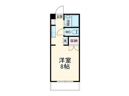 メイプル1(1K/2階)の間取り写真